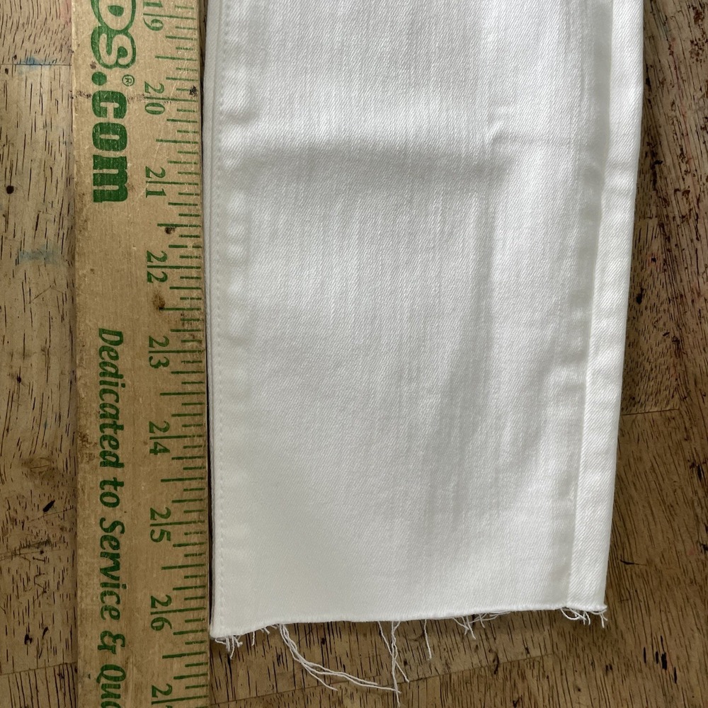 FRANK & EILEEN SLIGO Womens Sz 28 White Cotton Stretch‎ Raw Hem Jeans EXC - Picture 7 of 11
